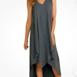 Soft Surroundings Amalfi dress, high-low hem, grey, size medium